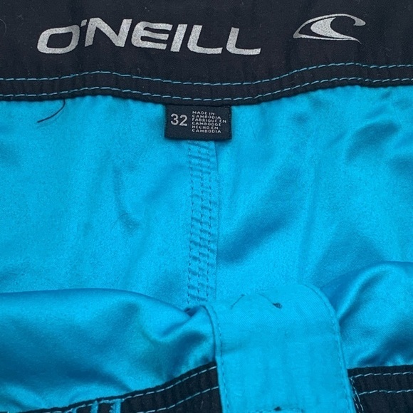 O’Neill Board Shorts Adult Size 32 Blue Cargo Pocket Drawstring Men - Picture 8 of 8